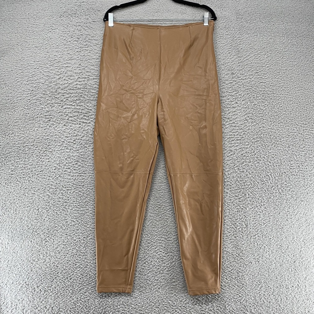 Abercrombie & Fitch Vegan Faux Leather Leggings Womens XL Brown High Rise Ankle